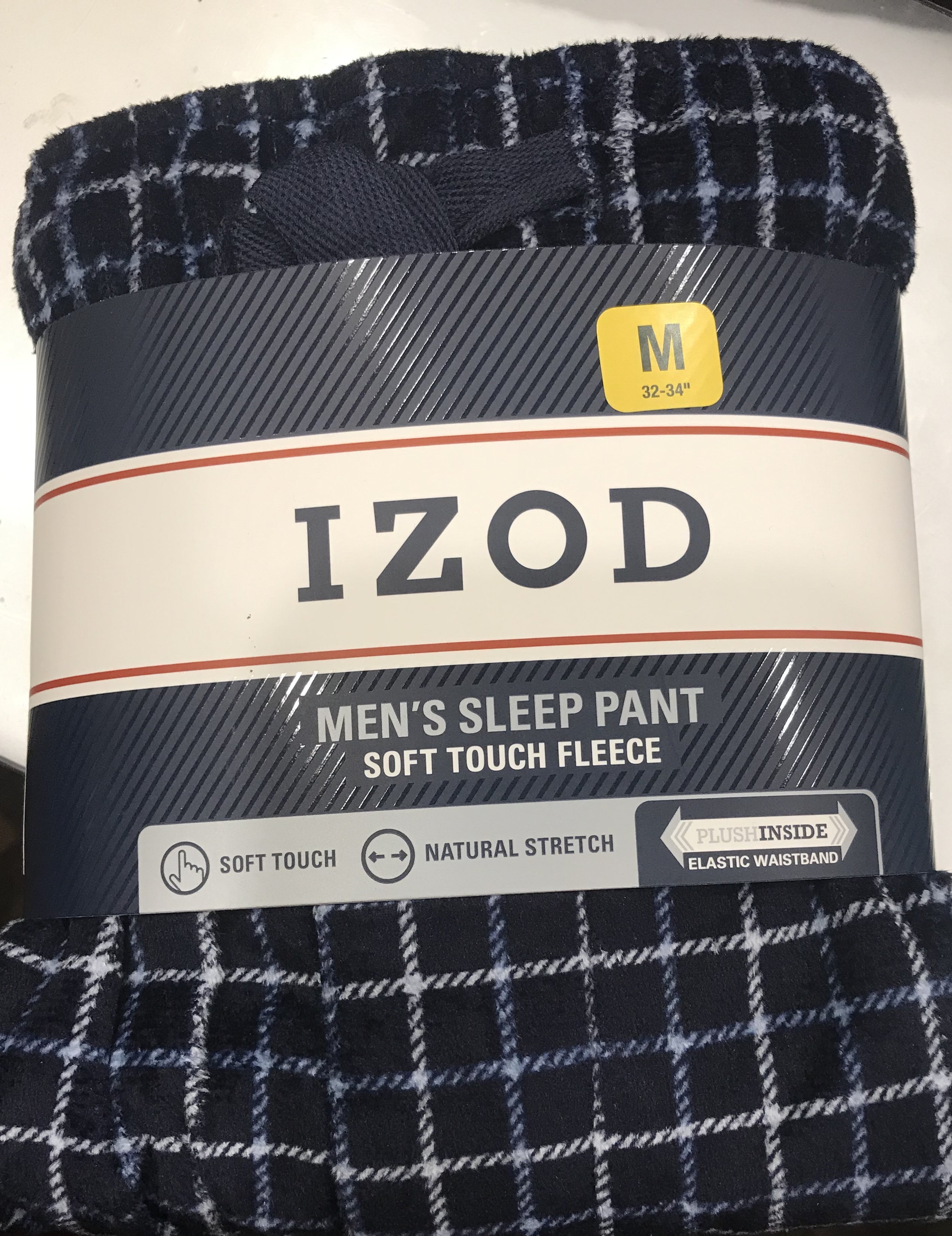 IZOD Men's Micro Fleece Pajama Pant, Medium (Navy)
